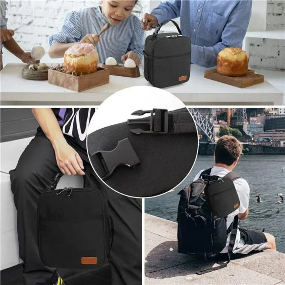 Small Insulated Lunch Bag Tote Reusable Cooler Lunchbox for Work or Travel